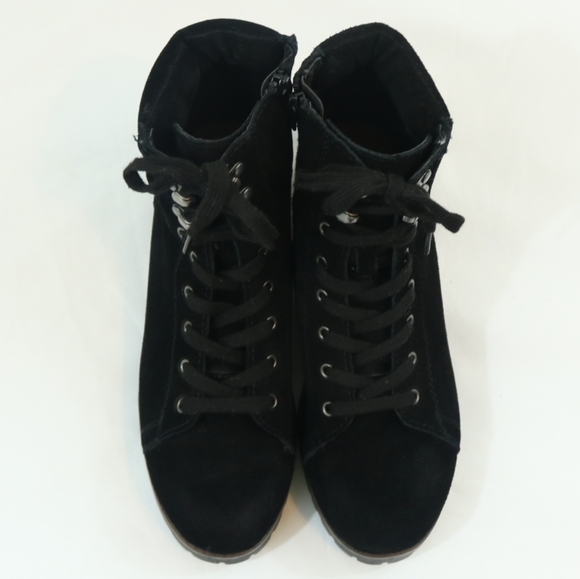 Crown Vintage Black Suede Leather Otter Combat Boots - Picture 4 of 8